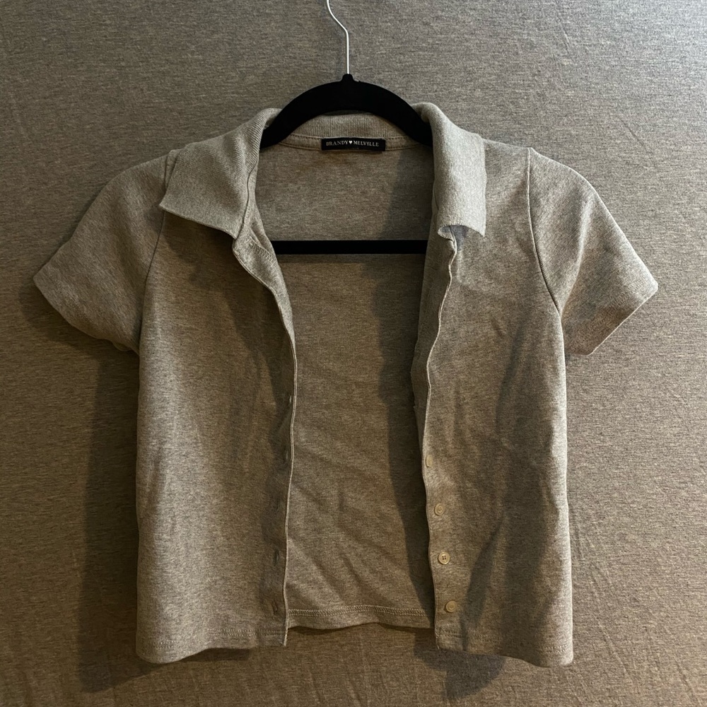 Light grey Brandy Melville button up blouse